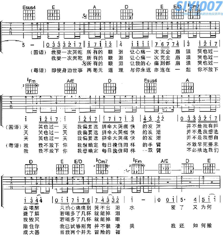 陈小春痛哭吉他谱第2页