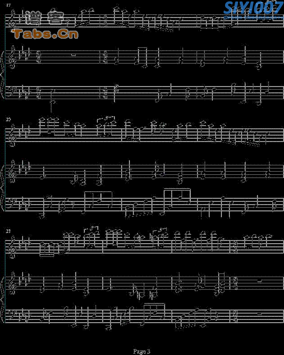 钢琴曲我在那一角落患过伤风 钢琴谱 经典版吉他谱第3页