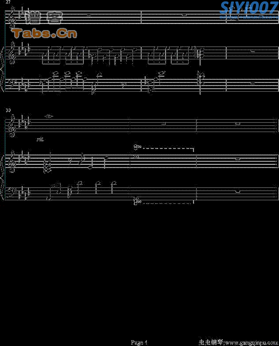 钢琴曲我在那一角落患过伤风 钢琴谱 经典版吉他谱第4页