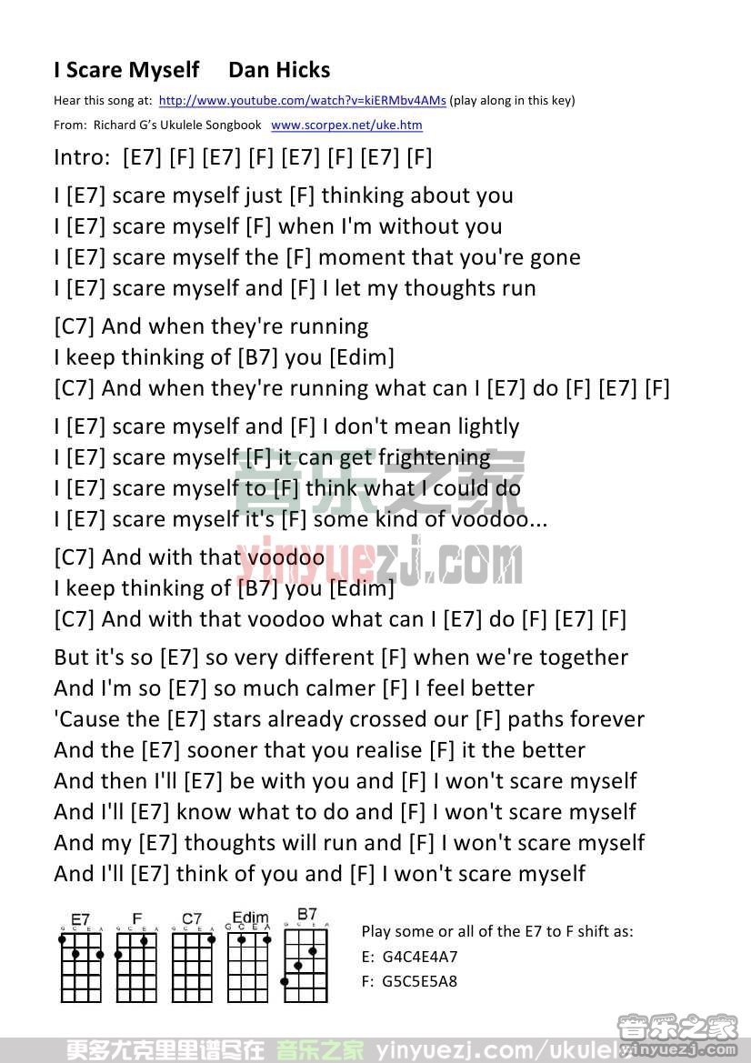 《I Scare Myself》尤克里里谱