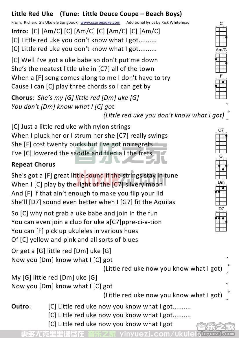 《little red uke》尤克里里谱