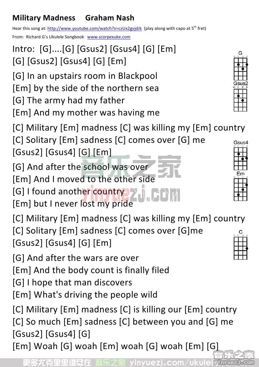 《Military Madness》尤克里里谱