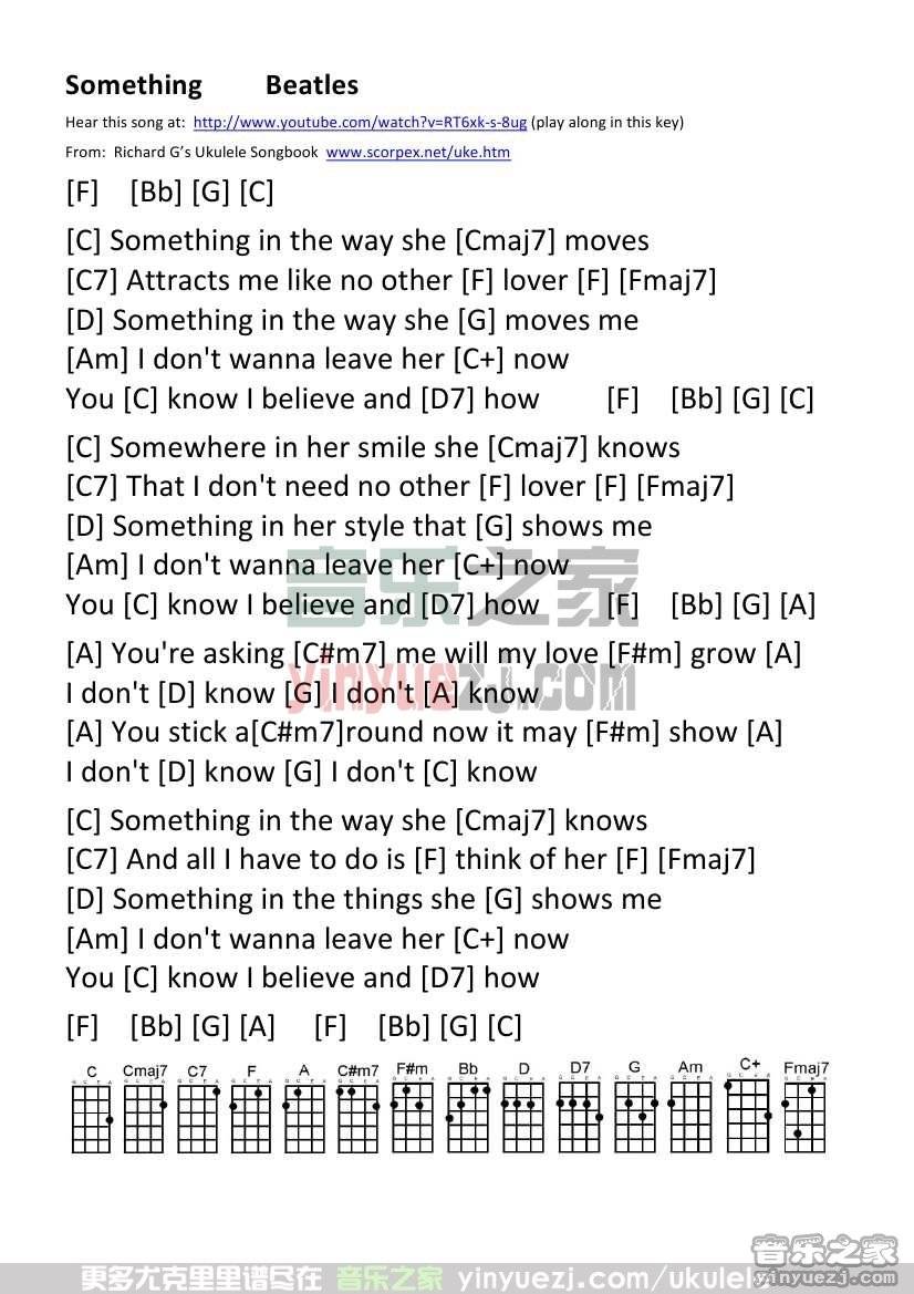 《Something》尤克里里谱