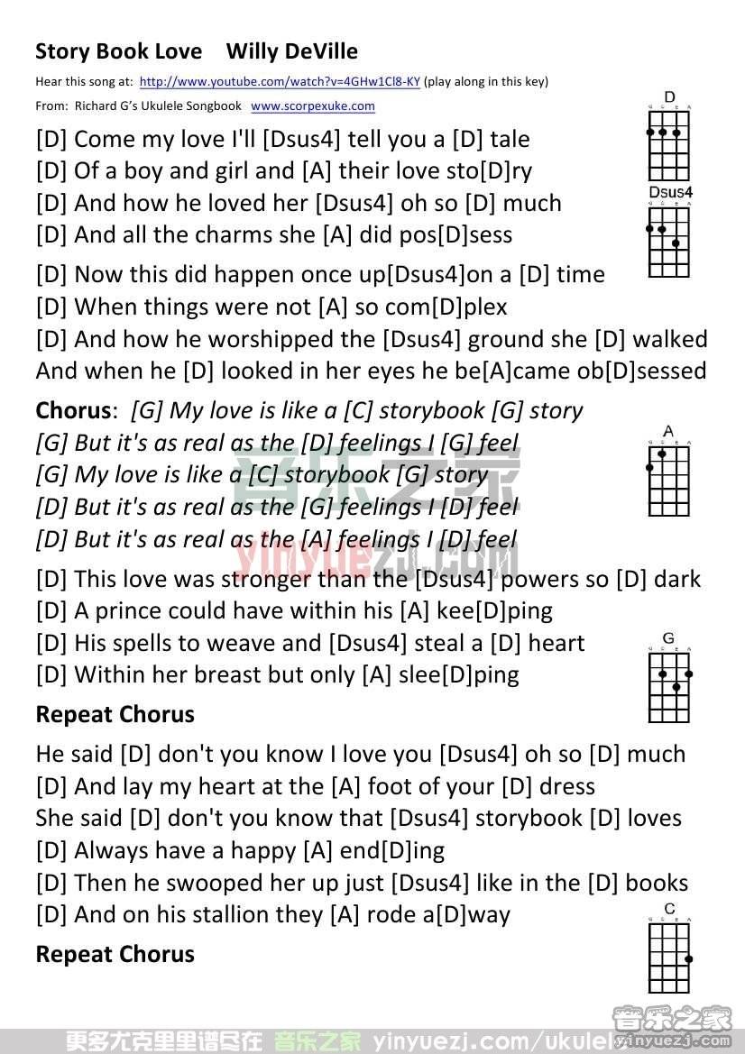 《Storybook Love》尤克里里谱