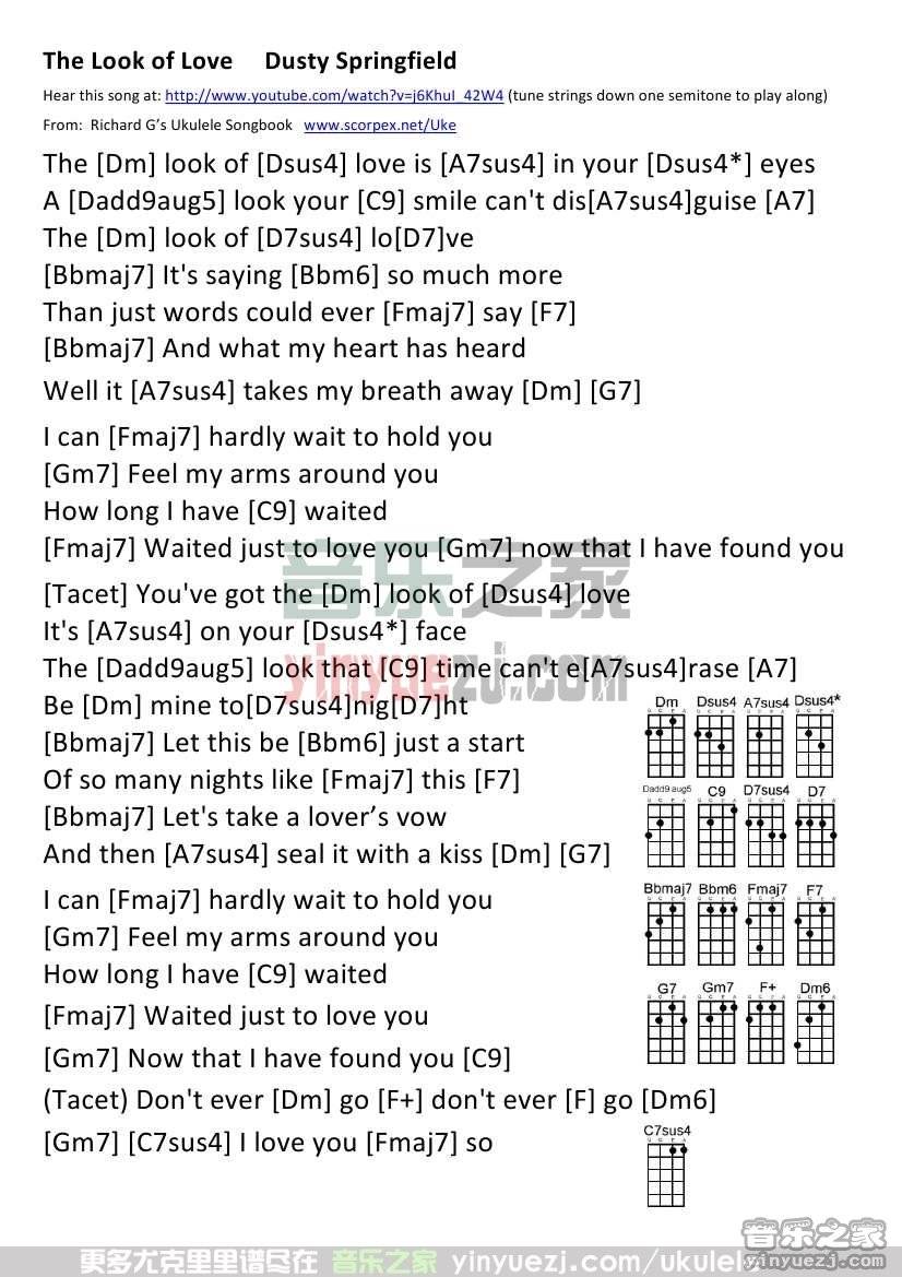 《The Look of Love》尤克里里谱