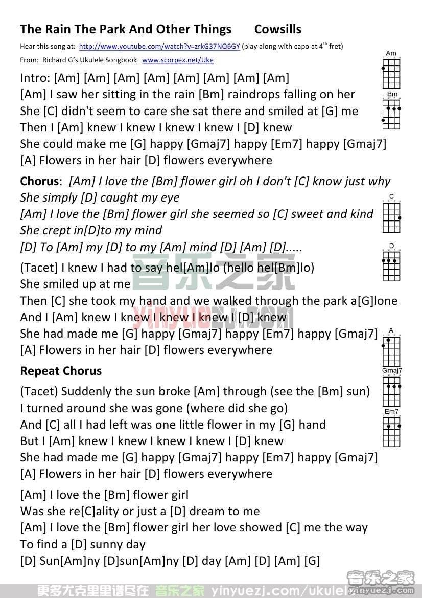 《The Rain,The Park And Other Things》尤克里里谱
