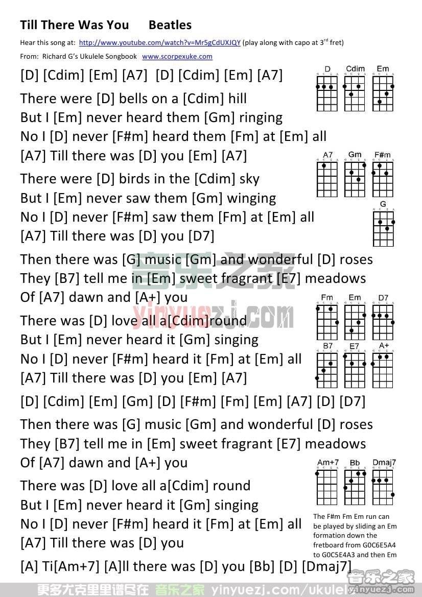 《Till There Was You》尤克里里谱