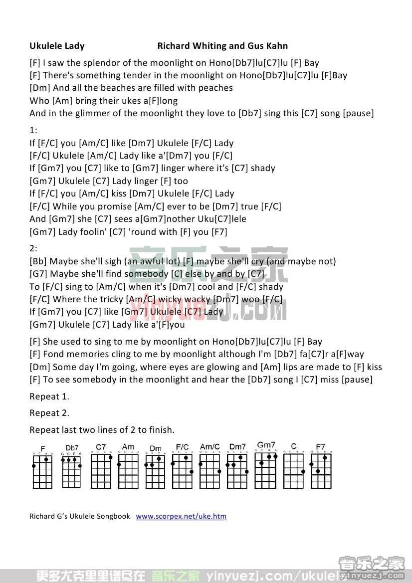 《Ukulele Lady》尤克里里谱
