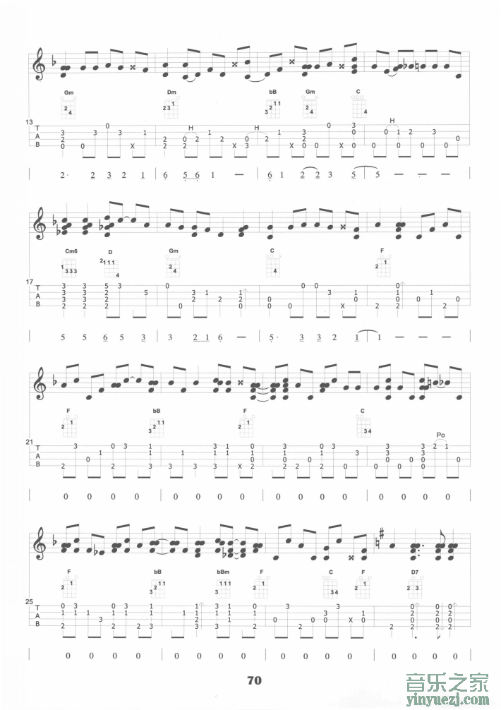 《望春风》ukulele谱2
