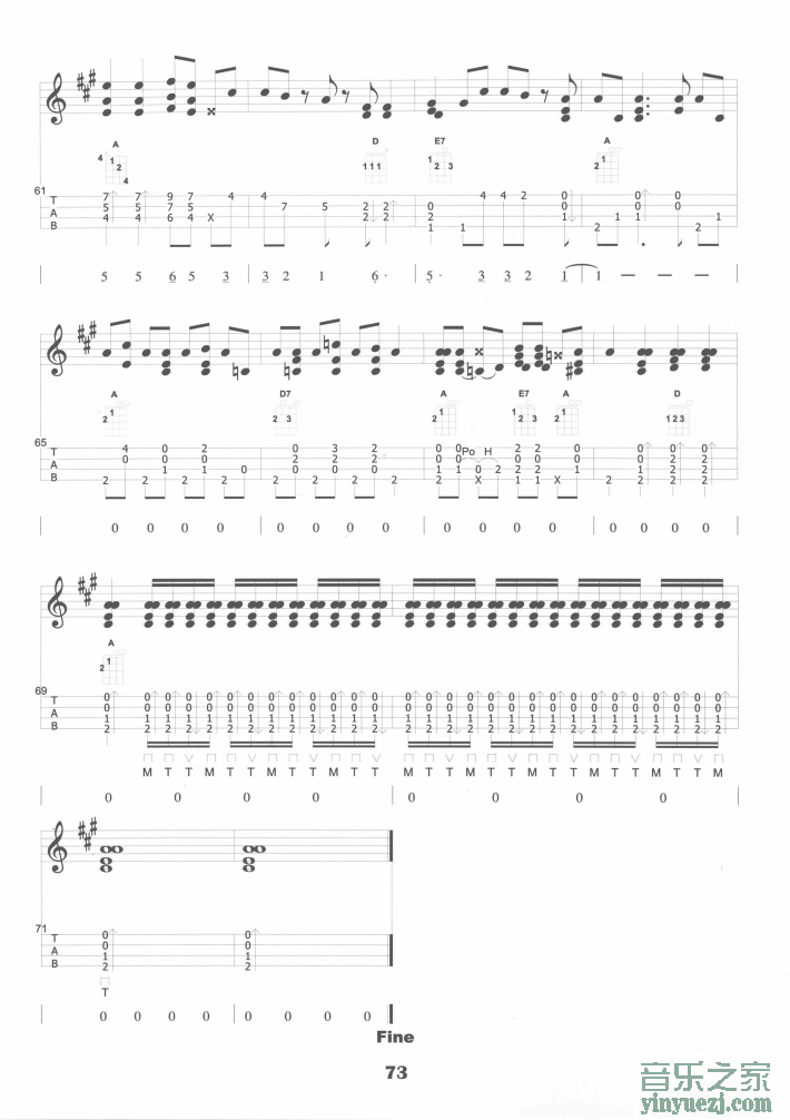《望春风》ukulele谱5
