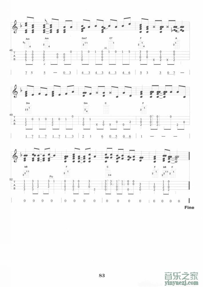 5《Rhythm Of The Rain》ukulele谱