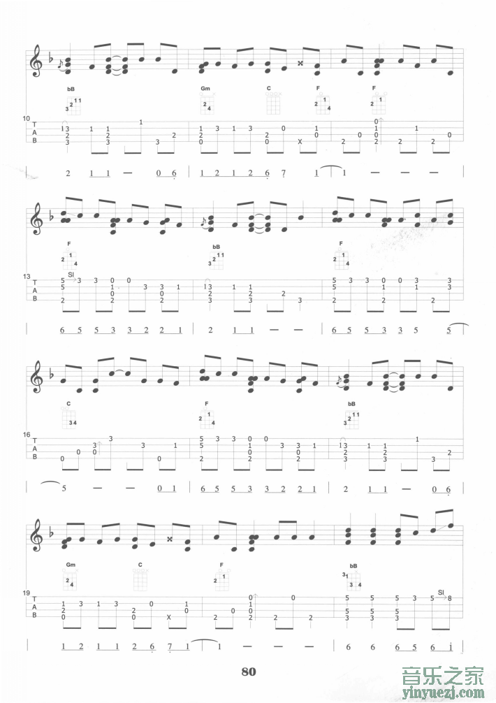 2《Rhythm Of The Rain》ukulele谱