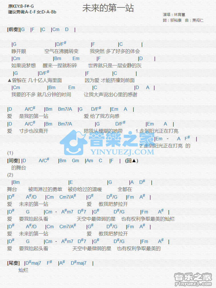 林育群《未来的第一站》尤克里里谱