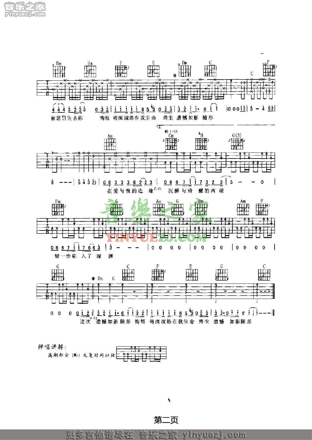 2羽泉《惩罚》吉他谱
