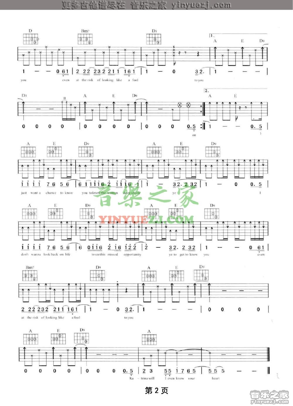 2陶喆《Katrina》吉他谱