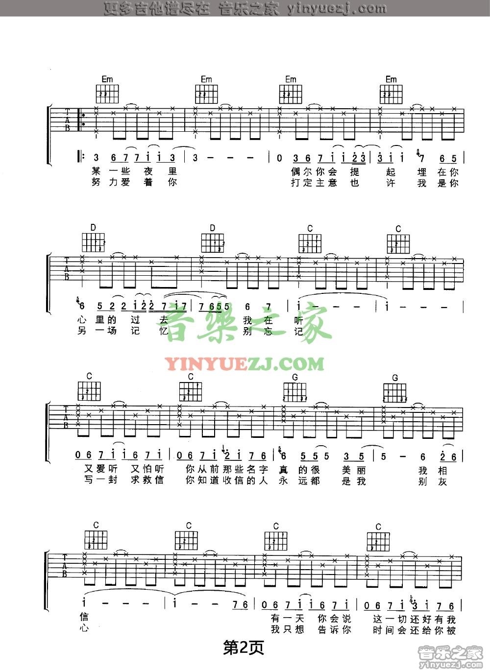 2孙燕姿《终于》吉他谱