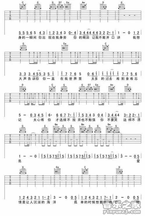 2樊凡《我想大声告诉你》吉他谱